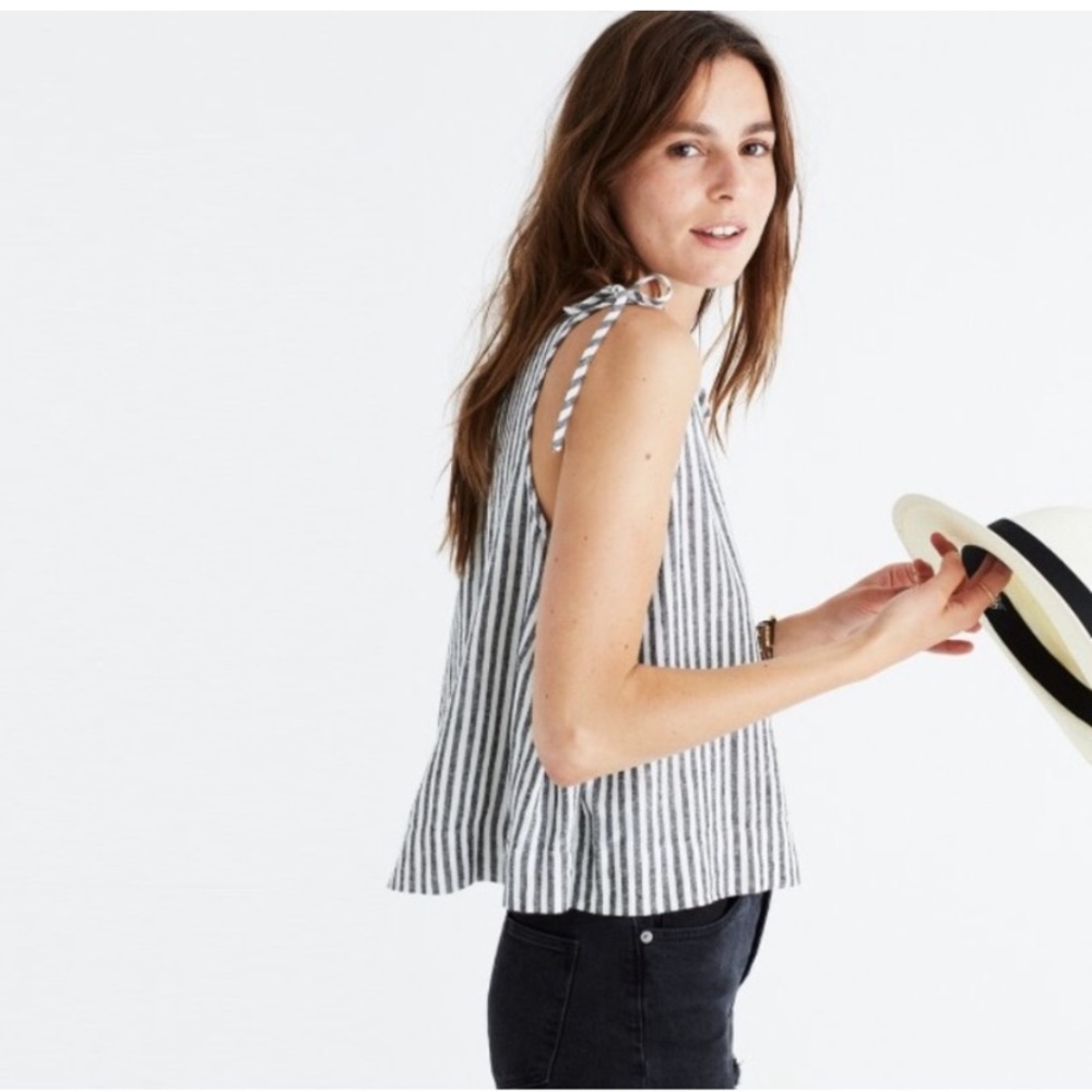 Madewell crop swing tank in Rhoda stripe